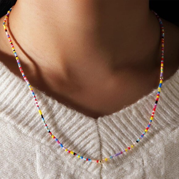 Colorful Seed Beaded Pearl Stackable Stretch Bracelets for Women - Picture 3 of 7